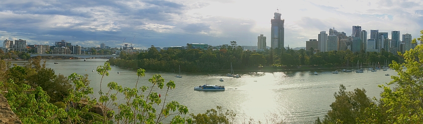 Gardens Point Moorings from Cliffs Brisbane Queensland Australia