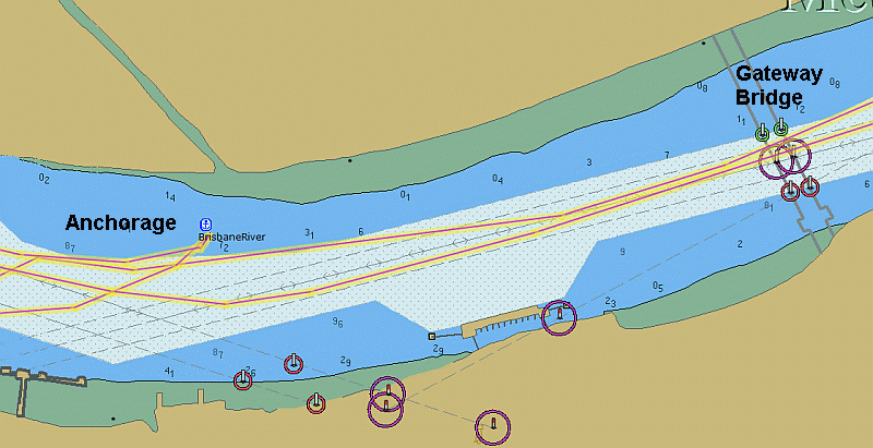 Gateway bridge Anchorage qld Brisbane Australia waypoint long lat